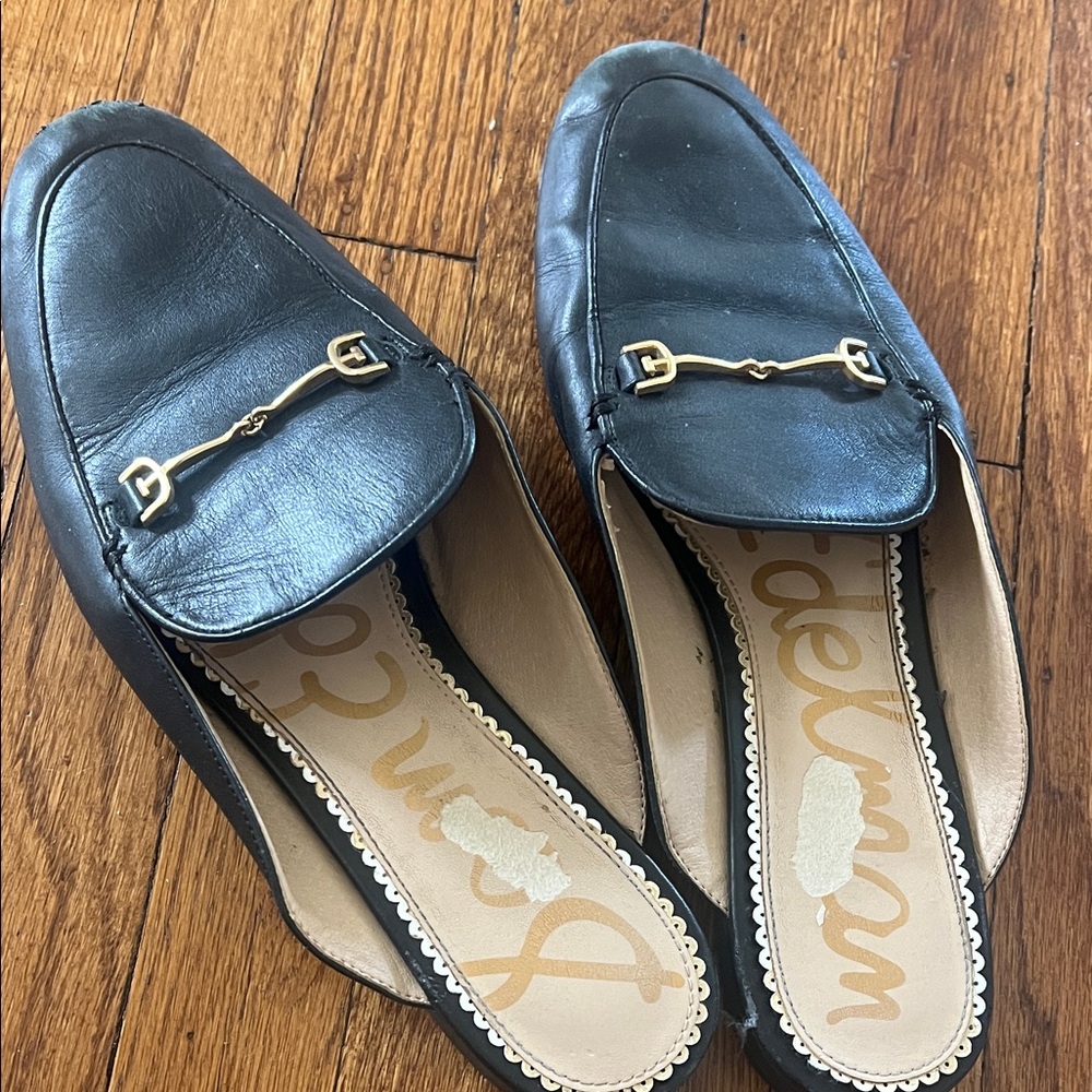Sam Edelman Black Leather Horsebit Loafers